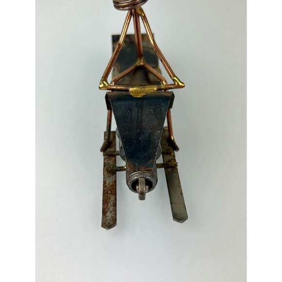 Snowmobile Rider Nuts & Bolts Metal Welded Figure Handmade Shelf Gift Winter - Picture 3 of 11